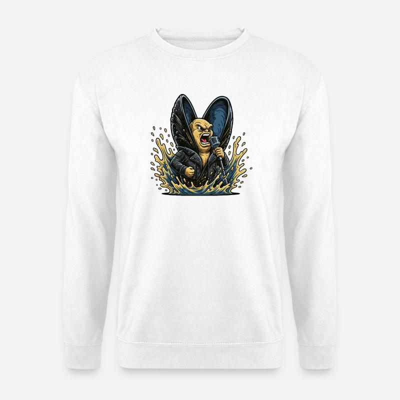Muschelwippe mit Mikrofon - Unisex Pullover - Weiß