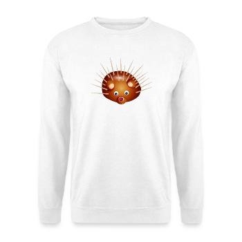 Mignon Hérisson Châtaignier – Enfance et plaisir de bricolage - Sweat-shirt Unisexe - blanc - Devant