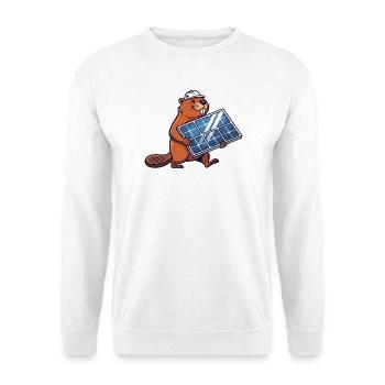 Beaver Installateur Panneau Solaire Ingénieur Dessin Animé - Sweat-shirt Unisexe - blanc - Devant