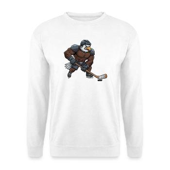 Starker Adler Eishockeyspieler mit Herrchen Cool - Unisex Pullover - Weiß - Vorne