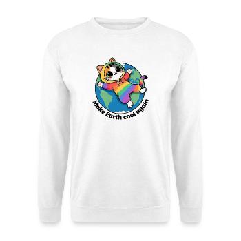 Rette den Planeten Erde, mach die Erde wieder cool - Unisex Pullover - Weiß - Vorne