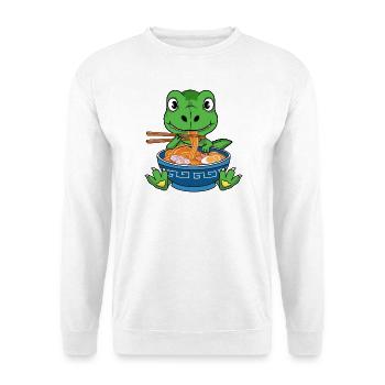 Funny Ramen Noodle Green Dinosaur  - Unisex Sweatshirt - white - Front