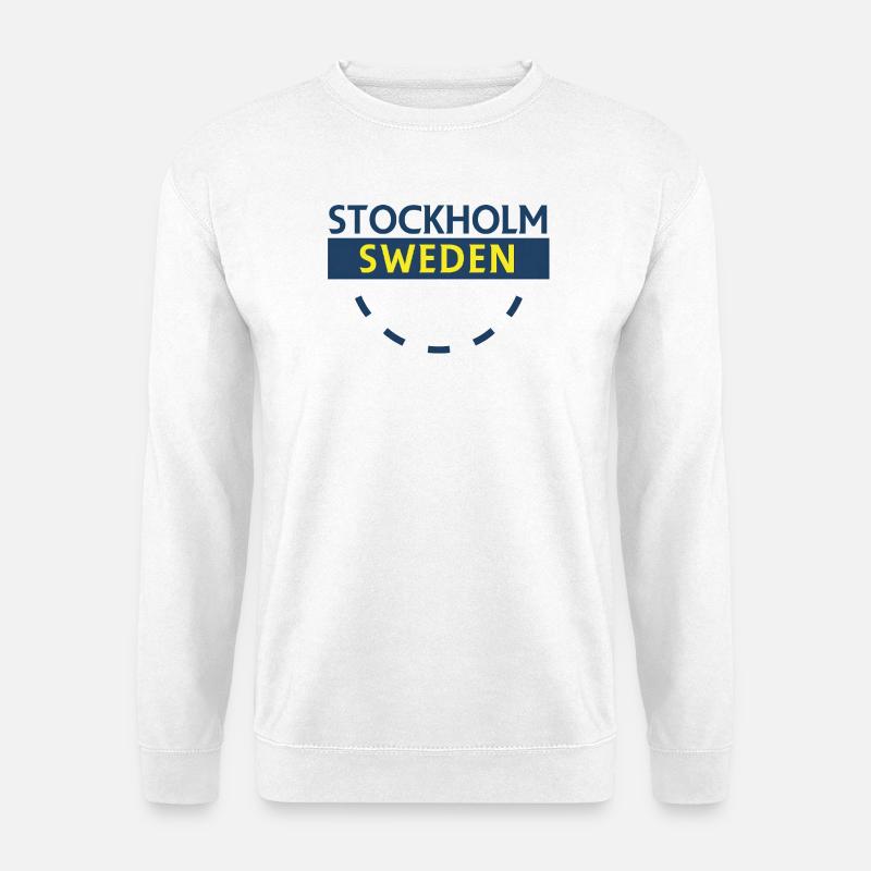 Stockholm, Schweden, Fetter Text - Unisex Pullover - Weiß