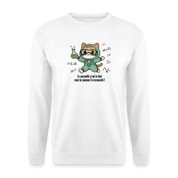Die Neugier hat die Katze getötet, die Wissenschaft... - Unisex Pullover - Weiß - Vorne