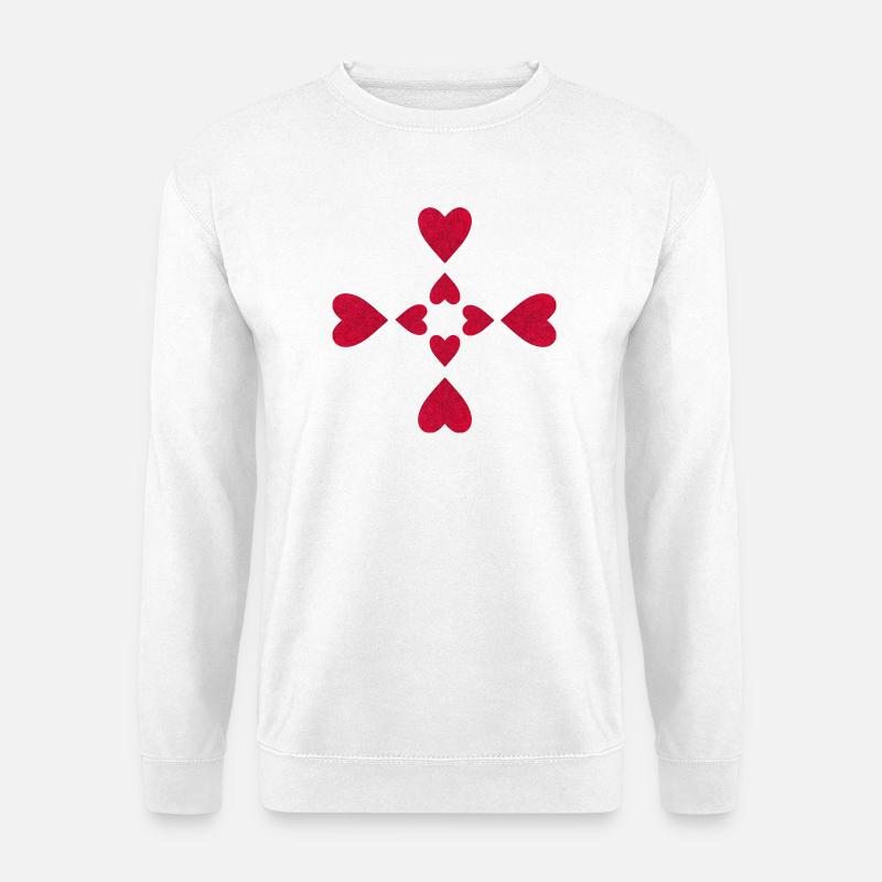 Glitzernde Kreuzherzen - Unisex Pullover - Weiß
