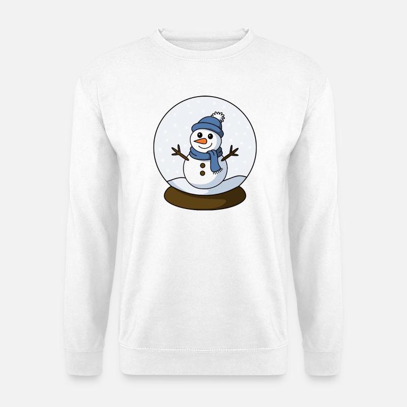 Schneemann in einer Schneekugel - Unisex Pullover - Weiß