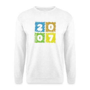 18. Geburtstag Farbige Patches since 12/2007 - Unisex Sweatshirt - white - Front