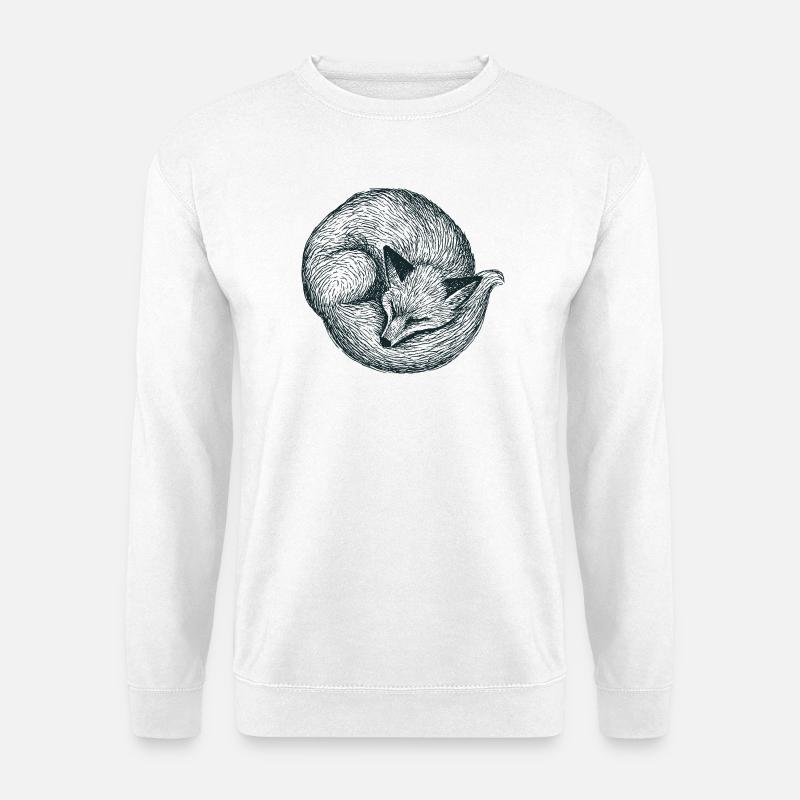 Eingerollter Fuchs - Unisex Pullover - Weiß