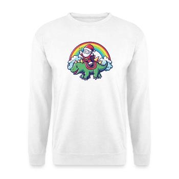 Dinosaurier stegosaurus Weihnachtsmann - Unisex Pullover - Weiß - Vorne