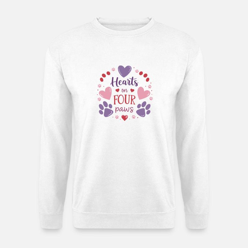 Herzen auf vier Pfoten - Unisex Pullover - Weiß