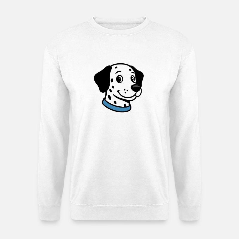 Dalmatiner mit blauer Halskette - Unisex Pullover - Weiß