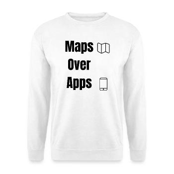 Maps Over Apps – Travel Shirt - Unisex Pullover - Weiß - Vorne
