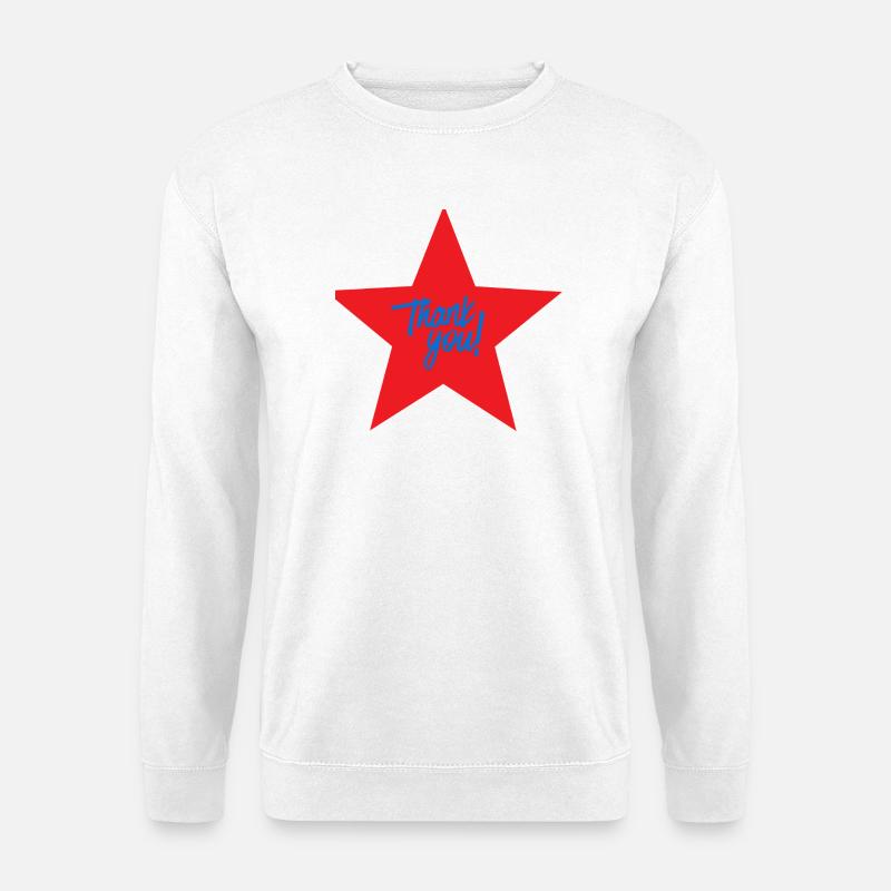 Roter Stern Danke Blau - Unisex Pullover - Weiß