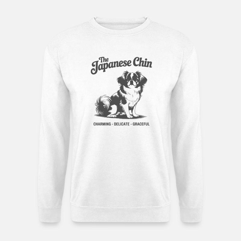 Japanischer Chin Hund Silhouette - Unisex Pullover - Weiß