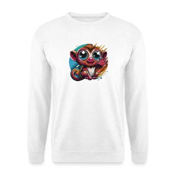 Kunterbunter Chibi Affe - Unisex Pullover - Weiß - Vorne