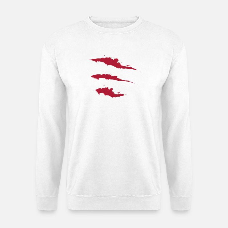 Drei rote Pinselstriche - Unisex Pullover - Weiß