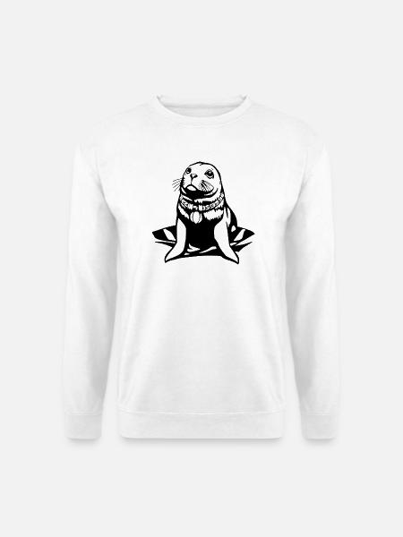 Seehund Robben T-shirt Geschenk Norddeutschland - Unisex Pullover - Weiß