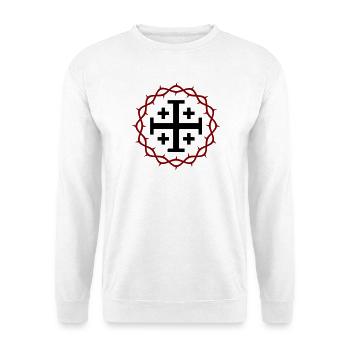 Jerusalem Cross and Crown of thorns - Unisex Sweatshirt - white - Front