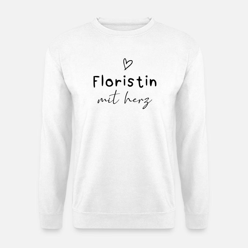 Floristin mit Herz Dankeschön Geschenk - Unisex Pullover - Weiß