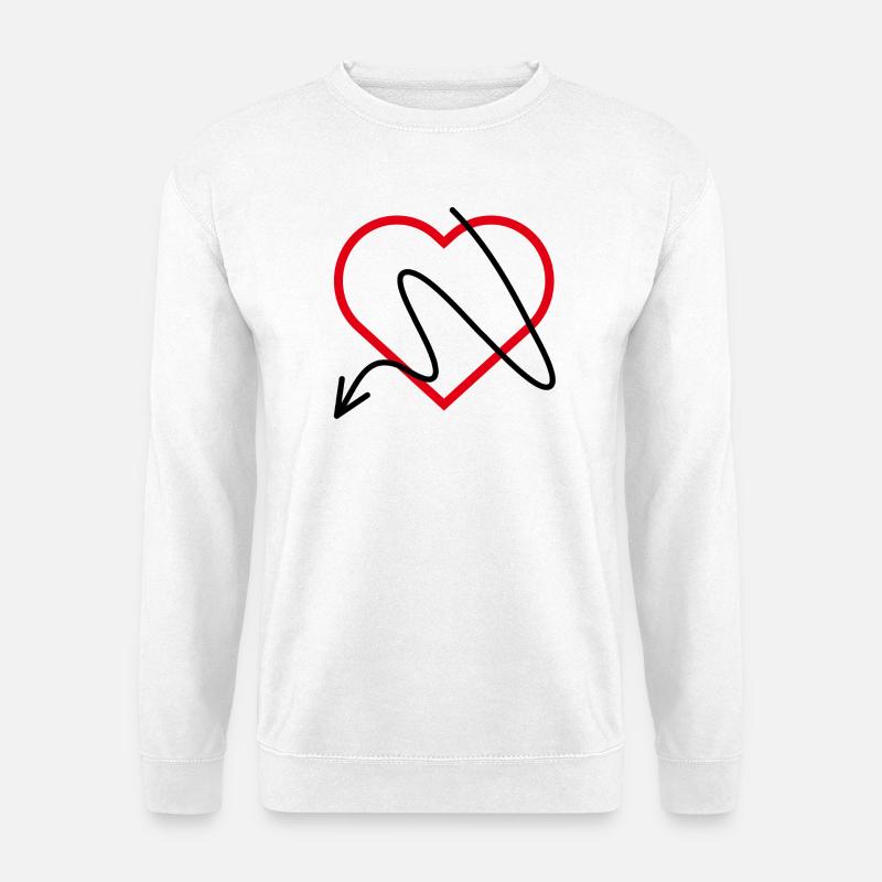 Rotes Herz mit Pfeil - Unisex Pullover - Weiß