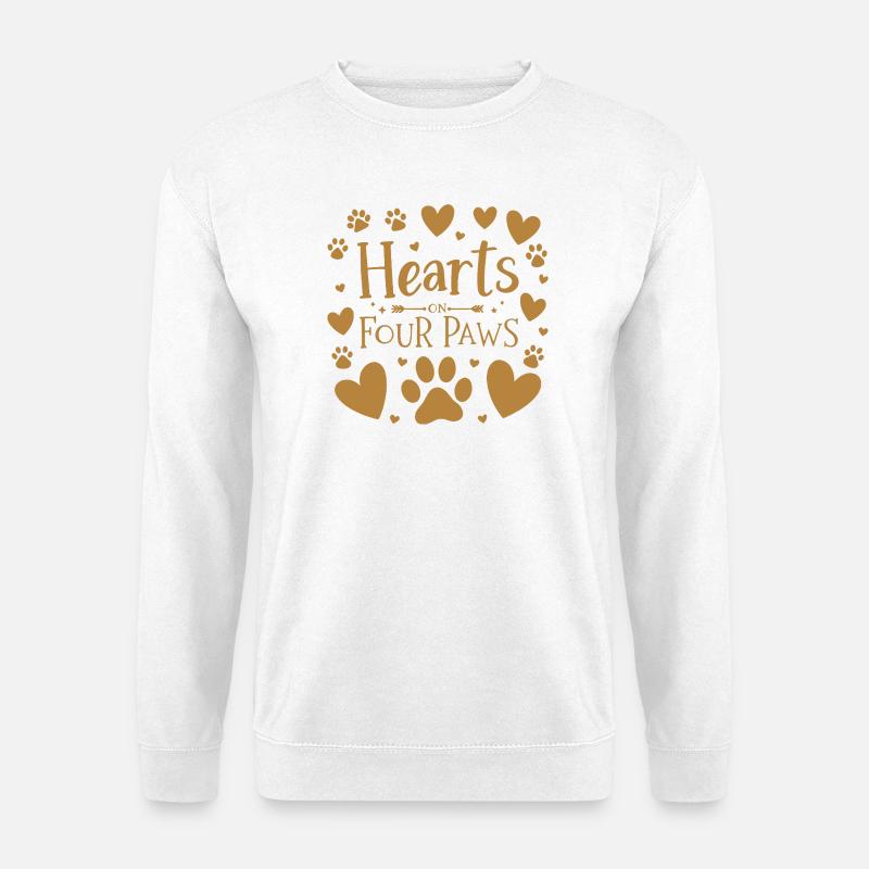 Herzen auf vier Beinen gold - Unisex Pullover - Weiß