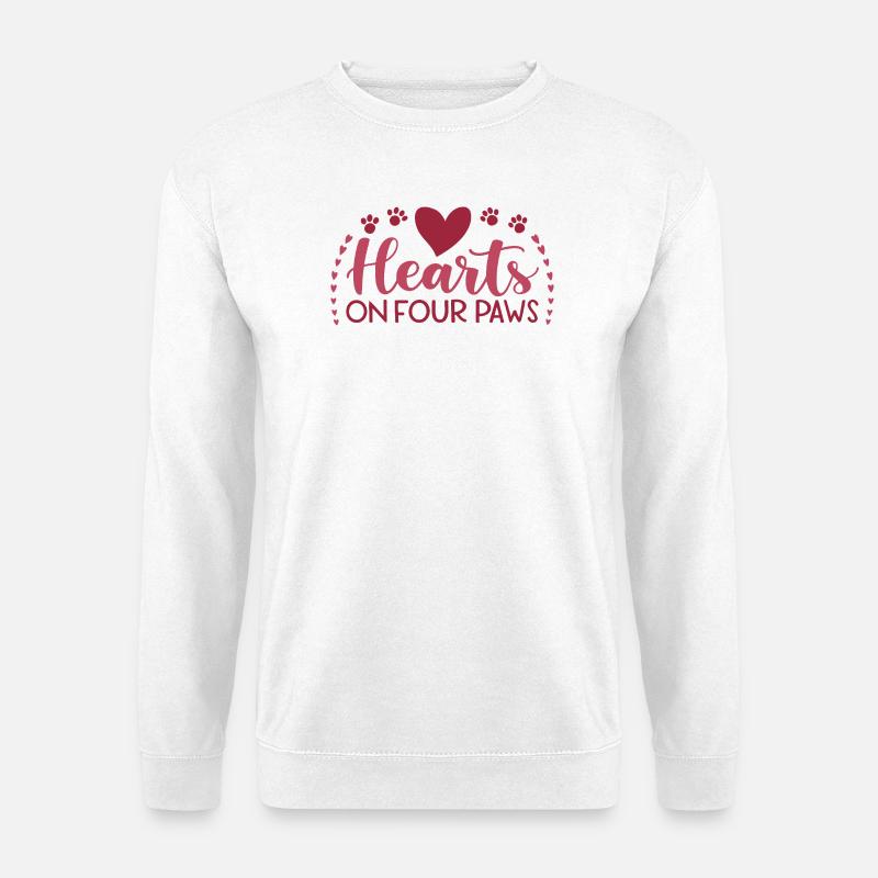 Herz auf vier Pfoten - Unisex Pullover - Weiß