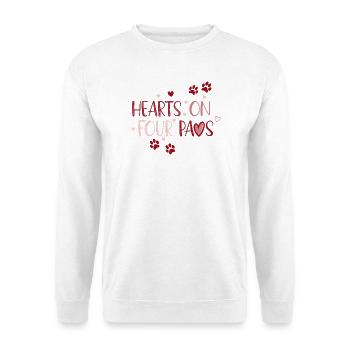 Cœurs sur Quatre Pattes - Sweat-shirt Unisexe - blanc - Devant