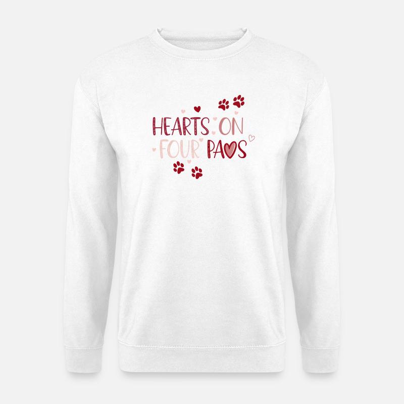 Herzen auf vier Pfoten - Unisex Pullover - Weiß