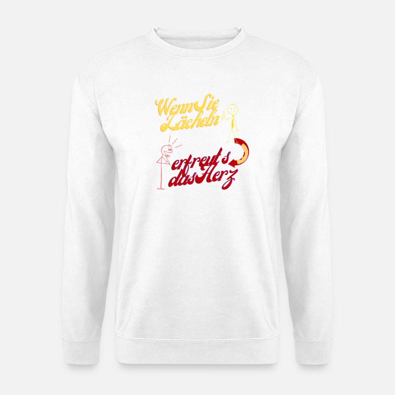 Wenn Sie lächeln erfreut's das Herz - Unisex Pullover - Weiß