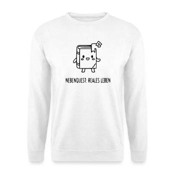 Quête secondaire : la vraie vie | Drôle de dicton de joueur - Sweat-shirt Unisexe - blanc - Devant
