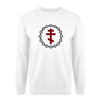 Orthodoxes Kreuz und Dornenkrone - Unisex Pullover - Weiß - Vorne