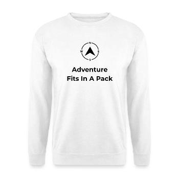 Adventure Fits In A Pack – Travel Shirt - Unisex Pullover - Weiß - Vorne
