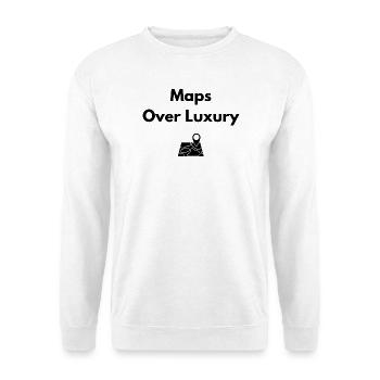 Maps Over Luxury – Abenteuer Shirt - Unisex Pullover - Weiß - Vorne