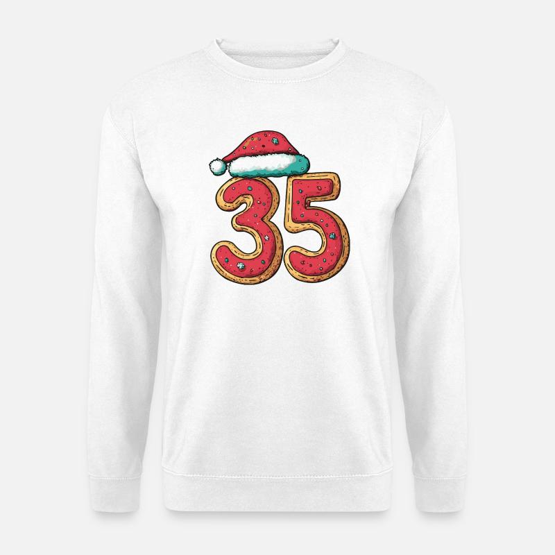 35 Zahl Keks Weihnachten - Unisex Pullover - Weiß