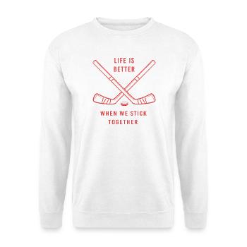 Para Eishockey Handicap - Unisex Pullover - Weiß - Vorne - Alina (178cm) & Michal (187cm)