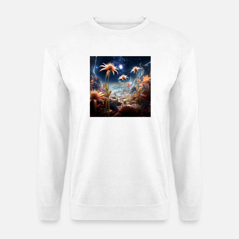 Sternenblüten Landschaft - Unisex Pullover - Weiß