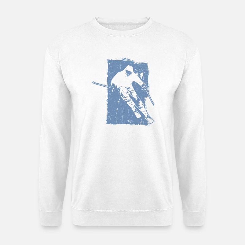 Skifahrer Winter Sport Grunge Design - Unisex Pullover - Weiß