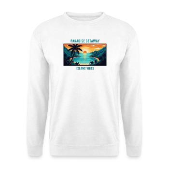 Bahamas, îles paradisiaques, plage tropicale, palmier de soleil - Sweat-shirt Unisexe - blanc - Devant