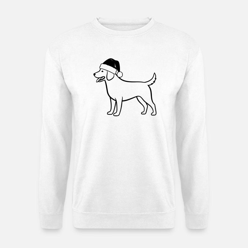 Weihnachts-Hund Cartoon Illustration - Unisex Pullover - Weiß