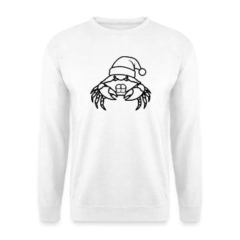 Weihnachtskrabbe Cartoon Illustration - Unisex Pullover - Weiß - Vorne
