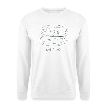Sketch Calm – Ruhe in Linien - Unisex Pullover - Weiß - Vorne