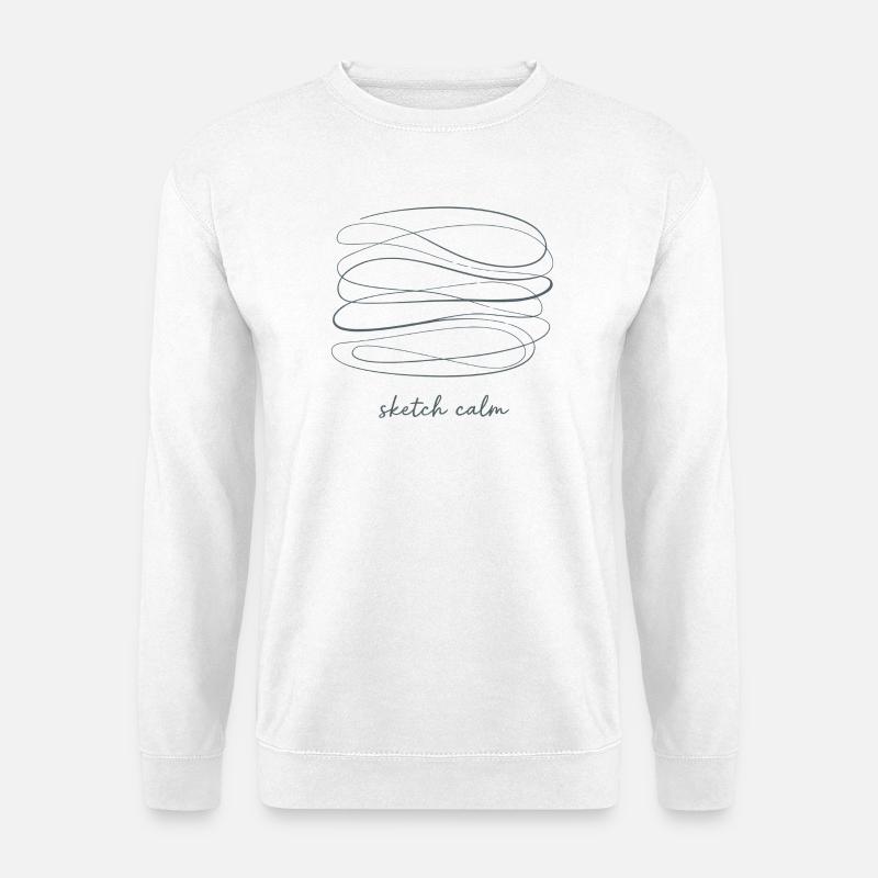 Sketch Calm – Ruhe in Linien - Unisex Pullover - Weiß