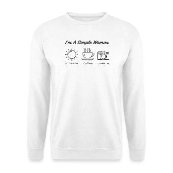 Facile Femme Soleil Café Caméra - Sweat-shirt Unisexe - blanc - Devant