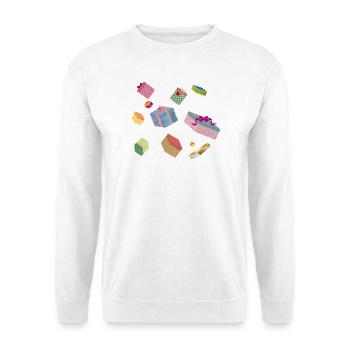 Coffrets cadeaux colorés – cadeaux emballés de manière festive - Sweat-shirt Unisexe - blanc - Devant