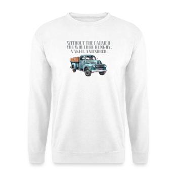 Nostalgie des camions de ferme vintage - Sweat-shirt Unisexe - blanc - Devant