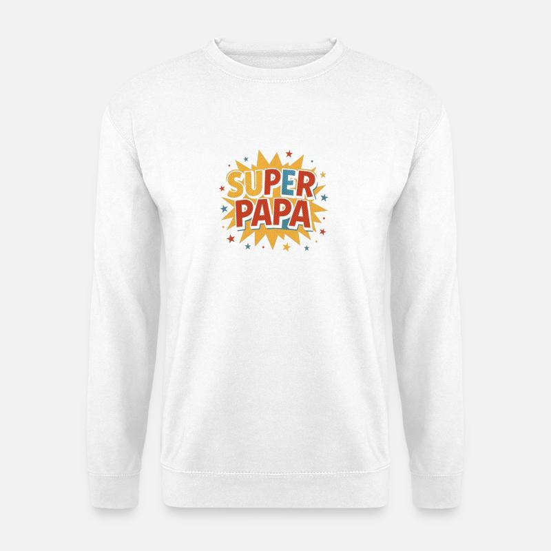 Super Papa Comic Burst Retro - Unisex Pullover - Weiß
