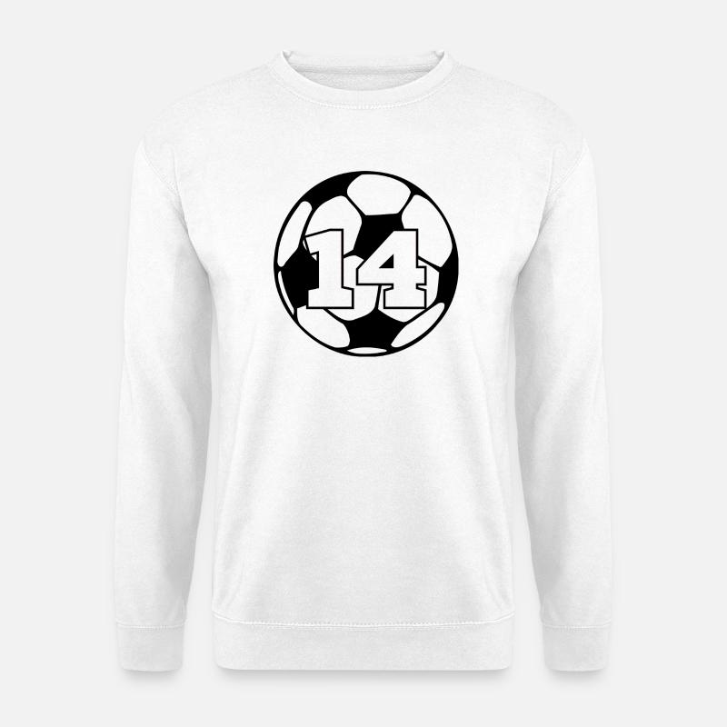Nummer 14 Fußball - 14-jähriges Jubiläum - Unisex Pullover - Weiß