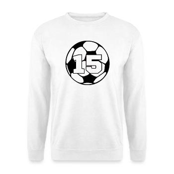 Numéro 15 football - 15e anniversaire  - Sweat-shirt Unisexe - blanc - Devant