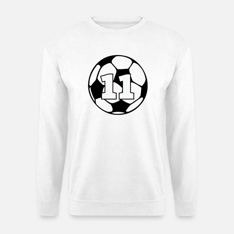 Nummer 11 Fußball - 11-jähriges Jubiläum - Unisex Pullover - Weiß