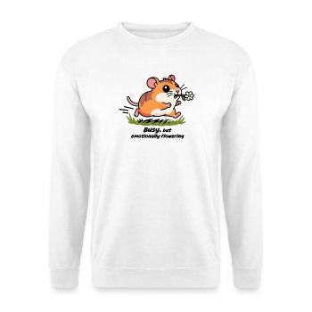 Hamster im Wettlauf zur Arbeit - Unisex Pullover - Weiß - Vorne